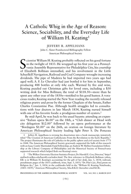 A Catholic Whig in the Age of Reason: Science, Sociability, and the Everyday Life of William H