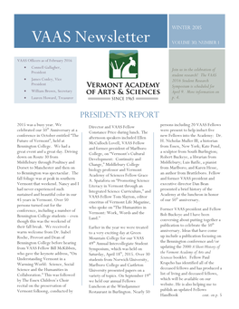 VAAS Newsletter Volume 30, Number 1