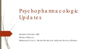 Psychopharmacologic Updates