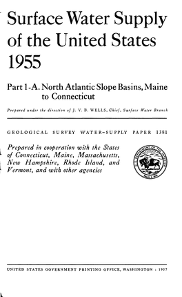 Surface Water Supply of the United States 1955