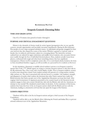 Iroquois Council: Choosing Sides