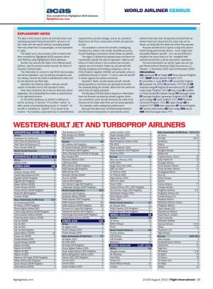 Western-Built Jet and Turboprop Airliners