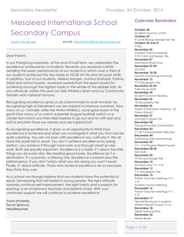 Secondary Newsletter Oct 2019.Pdf
