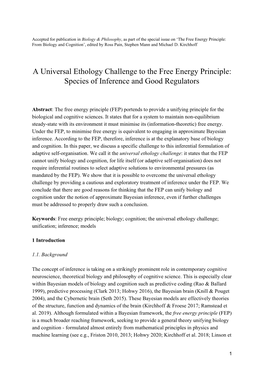 A Universal Ethology Challenge to the Free Energy Principle: Species of Inference and Good Regulators