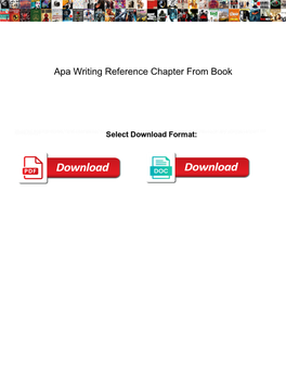 Apa Writing Reference Chapter from Book