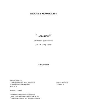 Product Monograph Amatine