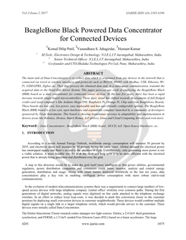 Beaglebone Black Powered Data Concentrator for Connected Devices 1 2 3 Komal Dilip Patil, Vasundhara S