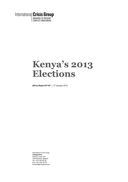 Kenya's 2013 Elections