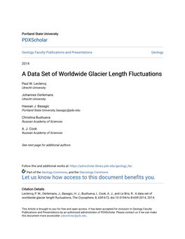 A Data Set of Worldwide Glacier Length Fluctuations