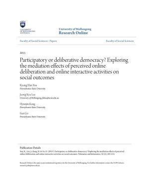 Participatory Or Deliberative Democracy?