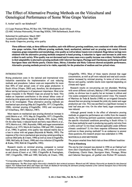 The Effect of Alternative Pruning Methods on the Viticultural and Oenological Performance of Some Wine Grape Varieties