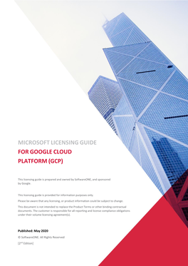 Microsoft Licensing Guide for Google Cloud Platform (Gcp)