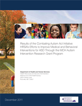 Results of the Combating Autism Act Initiative: HRSA's Efforts to Improve
