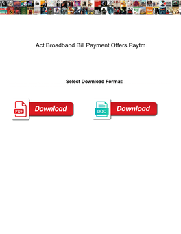 Act Broadband Bill Payment Offers Paytm
