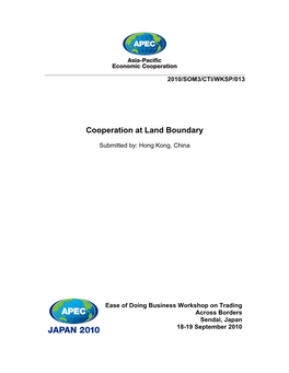 Cooperation at Land Boundary