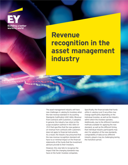Revenue Recognition in the Asset Management Industry