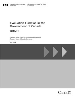 Evaluation Function in the Government of Canada DRAFT