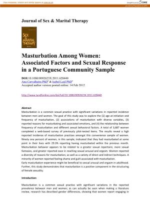 Masturbation Among Women: Associated Factors and Sexual Response in a Portuguese Community Sample