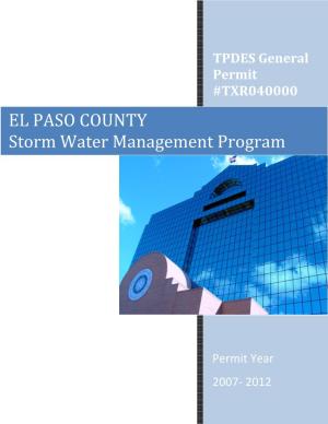 EL PASO COUNTY Storm Water Management Program