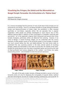 Visualizing the Firingee, the Saheb and the Memsaheb on Bengal Temple Terracotta: the Articulation of a ‘Native Gaze’