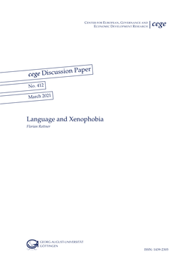 Cege Discussion Paper Language and Xenophobia