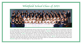 Whitfield School Class of 2021
