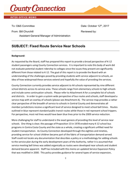 Fixed Route Service Near Schools