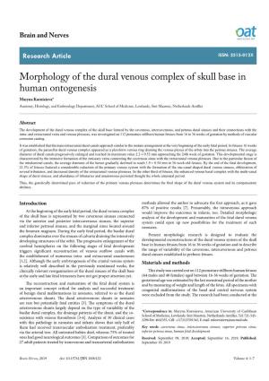 Morphology of the Dural Venous Complex of Skull Base in Human