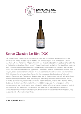 Soave Classico Le Rive DOC