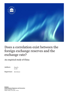 Does a Correlation Exist Between the Foreign Exchange Reserves and the Exchange Rate?