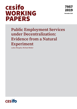 Cesifo Working Paper No. 7957 Category 4: Labour Markets
