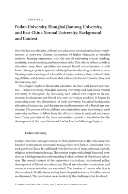 Fudan University, Shanghai Jiaotong University, and East China Normal University: Background and Context