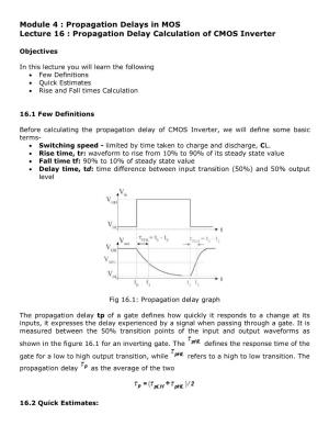 Propagation Delay Calculation of CMOS Inverter