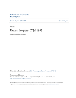 Eastern Progress 1982-1983 Eastern Progress
