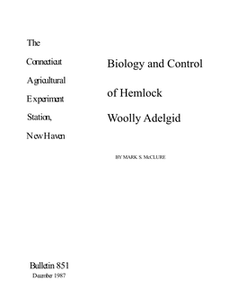 Biology and Control of Hemlock Woolly Adelgid