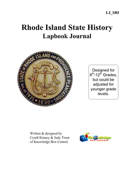 Rhode Island State History Lapbook Journal