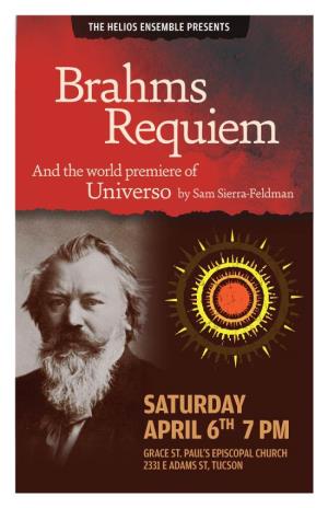 Brahms Requiem and the World Premiere of Universo by Sam Sierra-Feldman