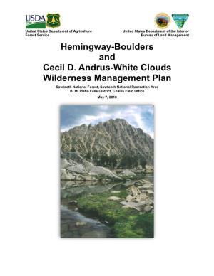 Hemingway-Boulders and Cecil D. Andrus-White Clouds Wilderness