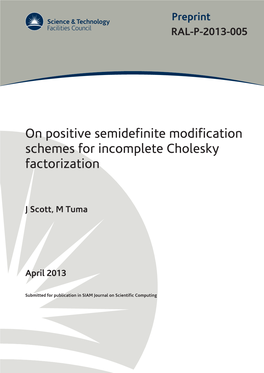 On Positive Semidefinite Modification Schemes for Incomplete Cholesky Factorization