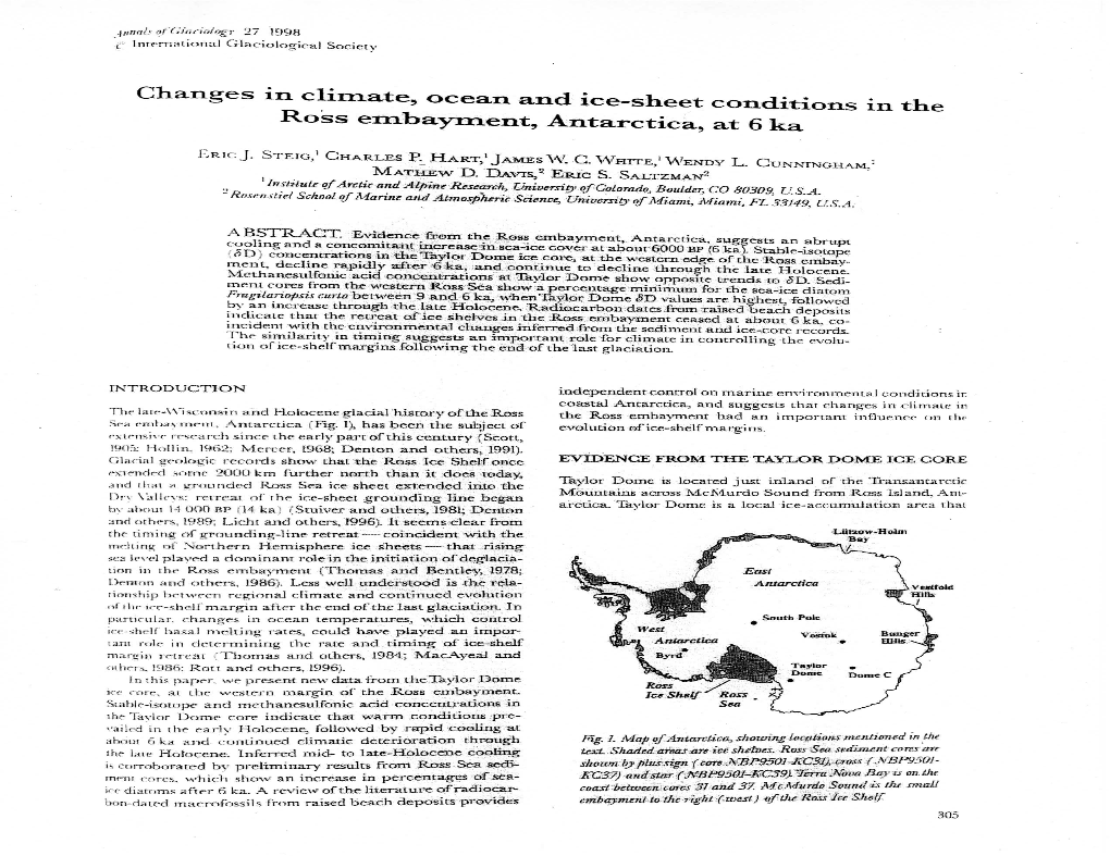 Changes in Climate, Ocean and Ice-Sheet Conditions in the Ross Embayment, Antarctica, at 6 Ka