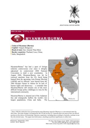 View on Myanmar/Burma