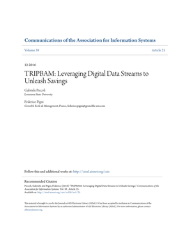 TRIPBAM: Leveraging Digital Data Streams to Unleash Savings Gabriele Piccoli Louisiana State University