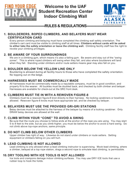 Climbing Wall Rules and Regulations