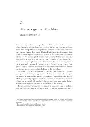 Mereology and Modality