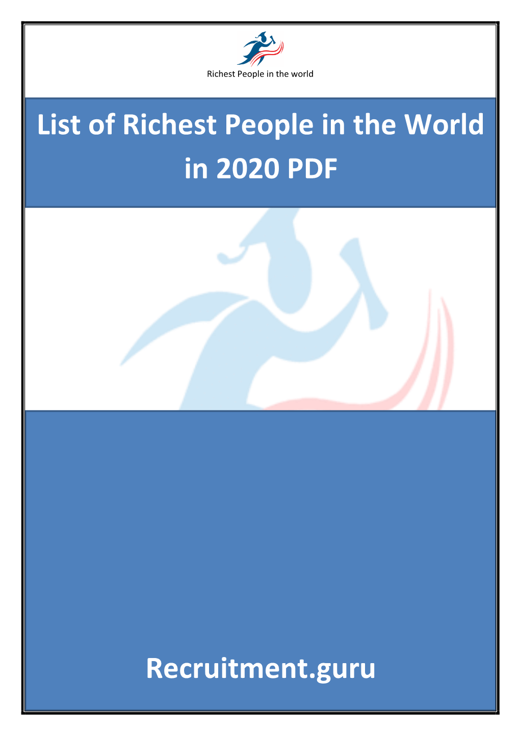 List of Richest People in the World in 2020 PDF Recruitment.Guru