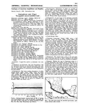 Catalogue of Americau Amphibians and Reptiles. Gaslrophryne Usia