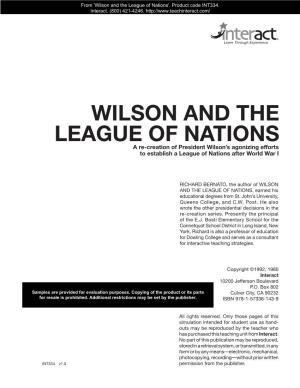 Wilson and the League of Nations'