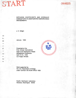 Diffusion Coefficients and Hydraulic Conductivity in Unsaturated Hanford Soils and Sediments