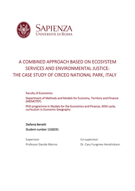 The Case Study of Circeo National Park, Italy