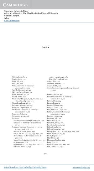 Cambridge University Press 978-1-107-18699-6 — the Afterlife of John Fitzgerald Kennedy Michael J
